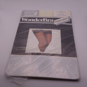 WonderBra impressions Ultra Sheer Stocking with Top Lace Band Average Alabaster